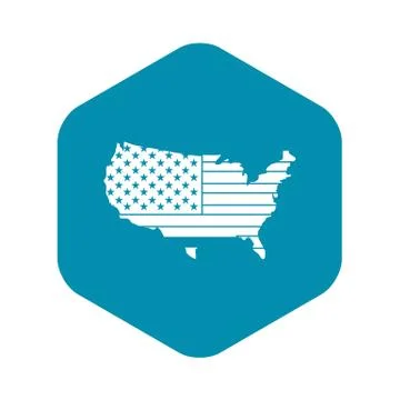 American map icon , simple style Ilustração Stock