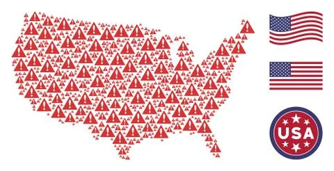 American Map Mosaic of Warning Stockillustratie