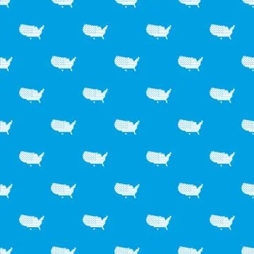 American map pattern seamless blue Illustrazione stock