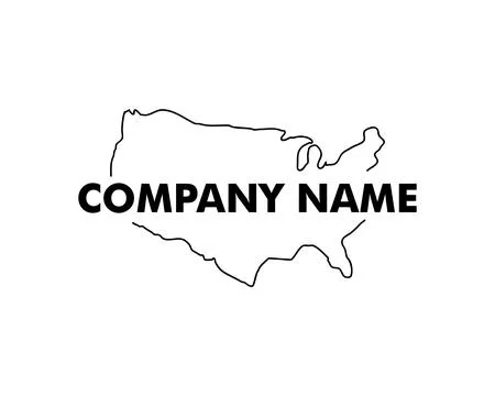 American Map Vector Logo Template Design Stock Illustration