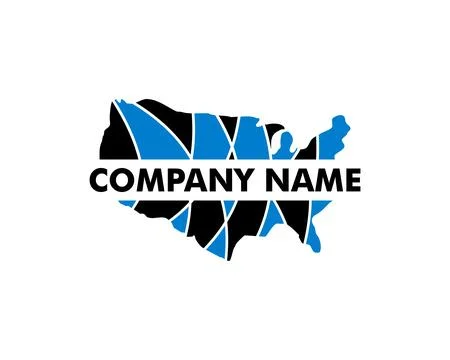 American Map Vector Logo Template Design Stock Illustration