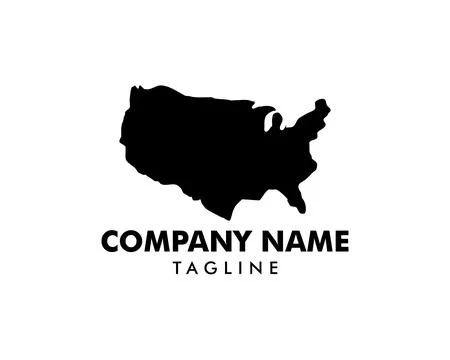 American Map Vector Logo Template Design Stock Illustration