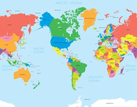 American map world Illustrazione stock