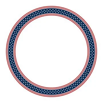 American national flag pattern, circular border with stars and stripes pattern Stock Illustration