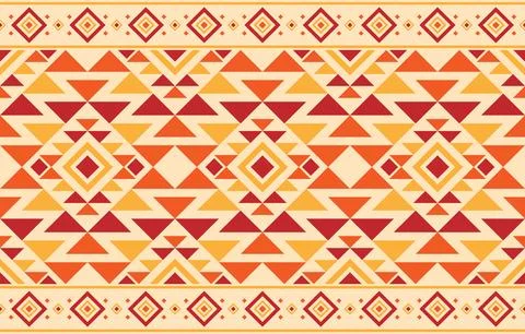 American native ethnic pattern created with porcupine quills Illustrazione stock