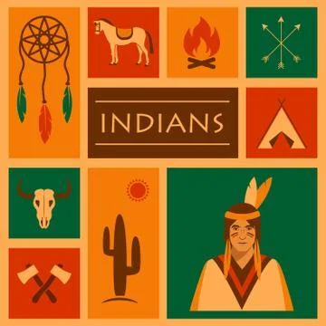 American native indian Stock Illustration
