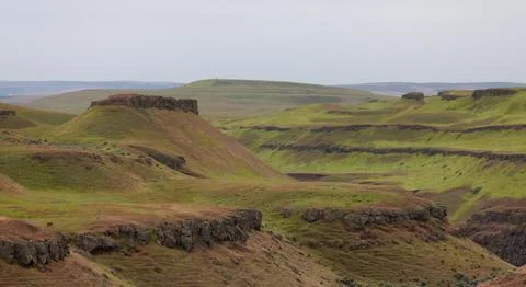 American Nature Landscape during cloudy day. Washtucna, Washington Foto stock