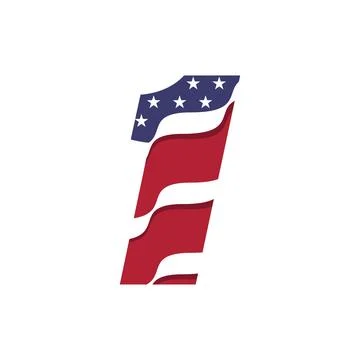 American Numerical Flag 1 Stock Illustration
