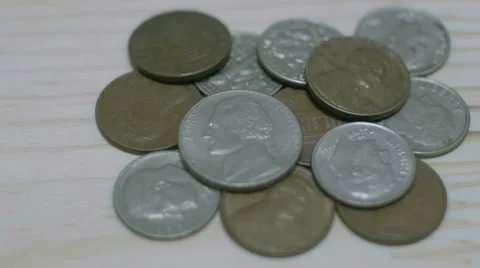 American one cent coins Stock Footage 60372449