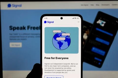 American open-source, encrypted messaging service Signal app Stock Photos