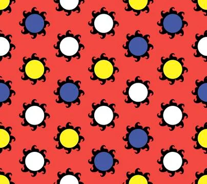 American pattern with sun Stock Illustration