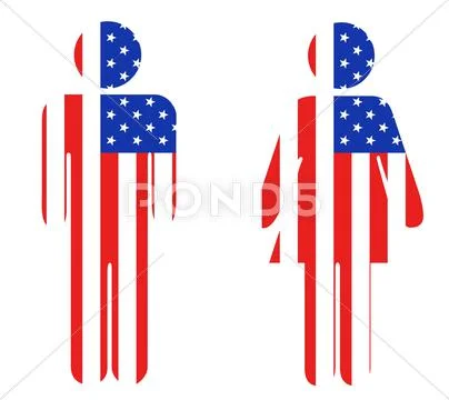 American People Stock Illustration