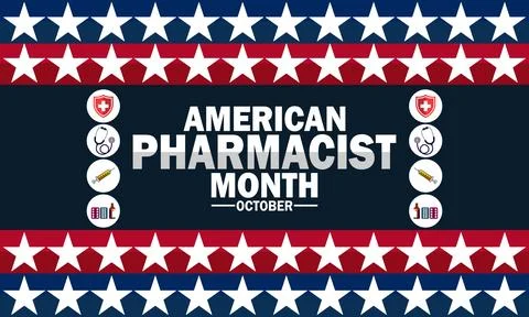 American Pharmacist Month, background Stock-Illustration