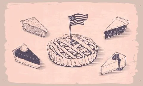 American pie Stock Illustration