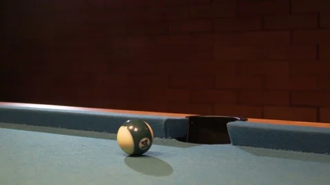 American Pool, the shot ball going in billiard pocket Stockbeeldmateriaal 83093727