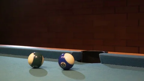 American Pool, the shot ball going in billiard pocket Video stock 83093987