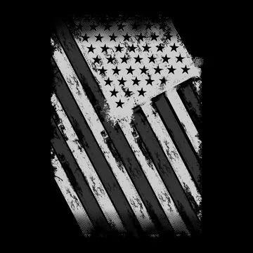 The American Pride. My Flag Grayscale Stock Illustration