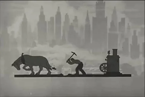 American productivity increased dramatically while hours worked decreased in the Video stock 99462387