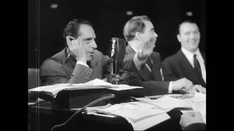 American Radio Journalists At Work Reporting Presidential Election Results Stock Footage 150813480