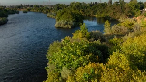 American River at Sunset Video stock 344808556