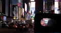 American Road Sign Advertisement Boulevard Cars Moving Times Square Night Lights HD Footage