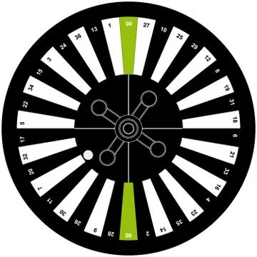 American roulette on white background Stock Illustration
