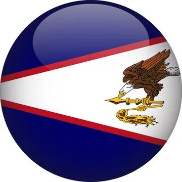American Samoa 3D Rounded Flag Vector Stock Illustration