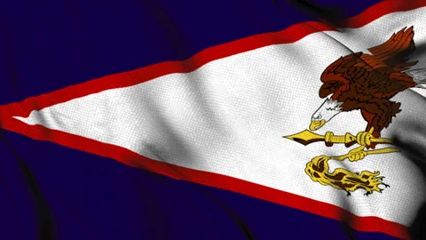 American Samoa Flag with Bald Eagle Emblem Stock Footage 314285599