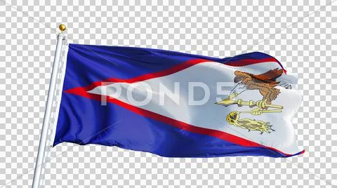 American Samoa flag, close up, isolated with alpha channel Stock Photos