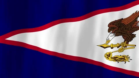 American Samoa flag country animation 3D symbol design waving in wind movement 動画素材 301307853