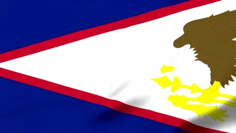 American Samoa flag with eagle emblem waving in the wind Vídeos de archivo 343295090