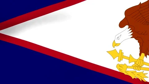 American Samoa flag featuring an eagle holding symbols on a white backgroun.. 库存影片 346545800