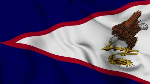 American Samoa flag gently waving in the wind Stock Footage 139936793