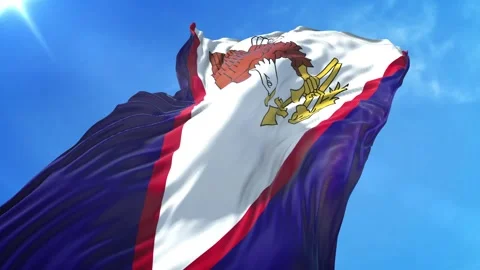 American Samoa Flag Low Angle View Stock Footage 295683279