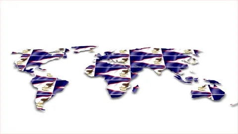 American Samoa flag wave 3d earth map animation white background 動画素材 264286892