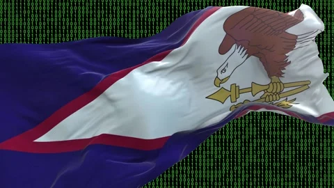 American Samoa flag - Waving flag on matrix binary code background Stock Footage 321420801