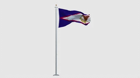 American Samoa flag waving looping with transparent background. Ready to use Stock Footage 305243211