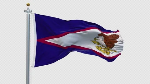 American Samoa flag waving looping with transparent background. Ready to use Video stock 305243542