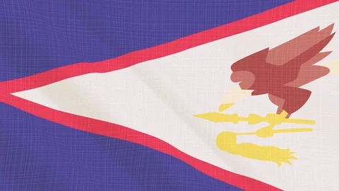 American Samoa flag waving in the wind. Background with rough textile texture. Stock Footage 83799175