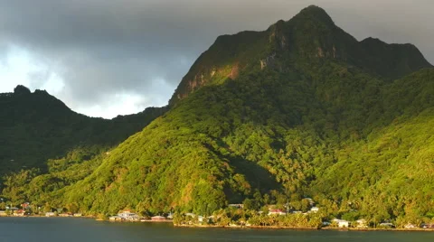 American Samoa forested mountain on Tutuila Island 4k Stock Footage