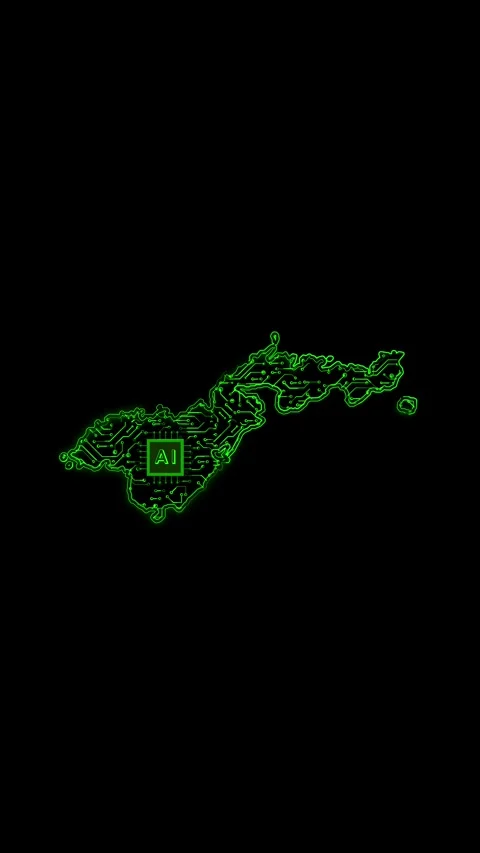 American Samoa Map AI Chipset Technology Opener Stock Footage 337171069