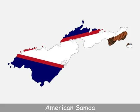 American Samoa Map Flag Stock Illustration