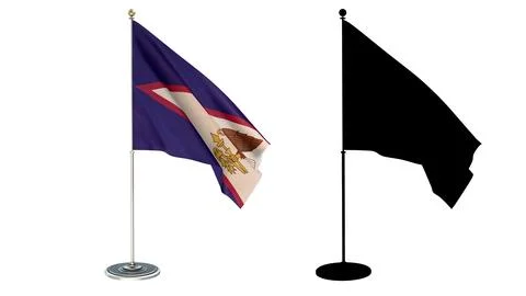 American Samoa  office small flag pole Illustrazione stock
