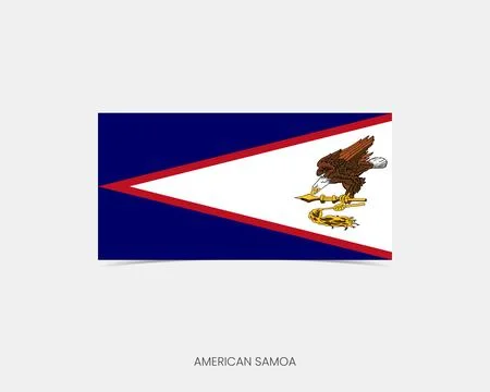 American Samoa Rectangle flag icon with shadow. Stock Illustration