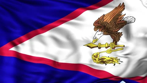 American Samoa Waving Flag Background Stock Footage 204140618