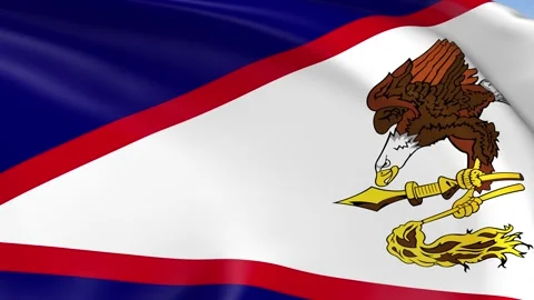 American Samoa Waving Flag Background Loop Stock Footage 317848130