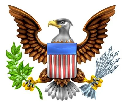 American Shield Eagle Design Stock Illustration