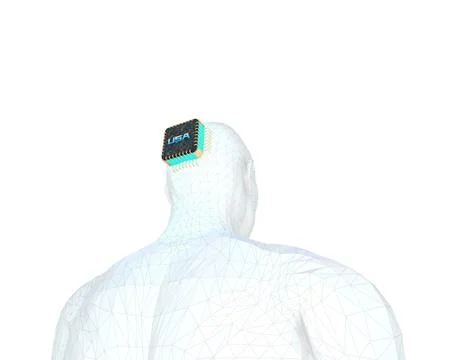 American smart electronic technology chip, artificial intelligence 스톡 일러스트
