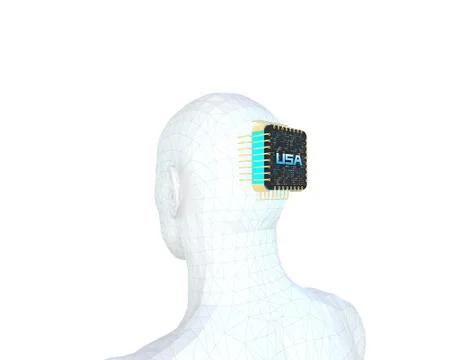 American smart electronic technology chip, artificial intelligence イラスト素材