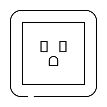 American socket line icon vector illustration 库存插图